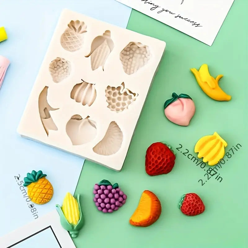 9pc Assorted Fruit Silicone Mould S659