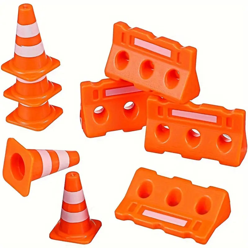 12PC Mini Road Traffic Cone and Barriers