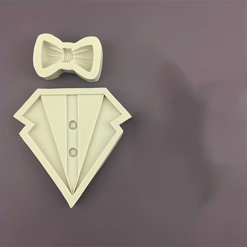Silicone Mould - 2pc Suit shirt and Bowtie - S474