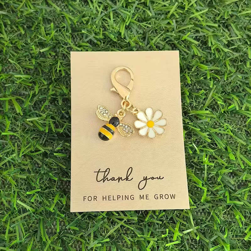 Bee & Flower Key Ring