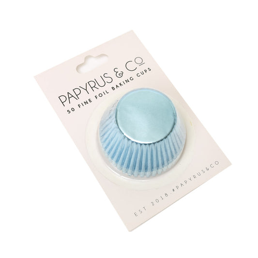 Papyrus and Co 50PK Foil Baking Cups - Pastel Blue Standard 50mm