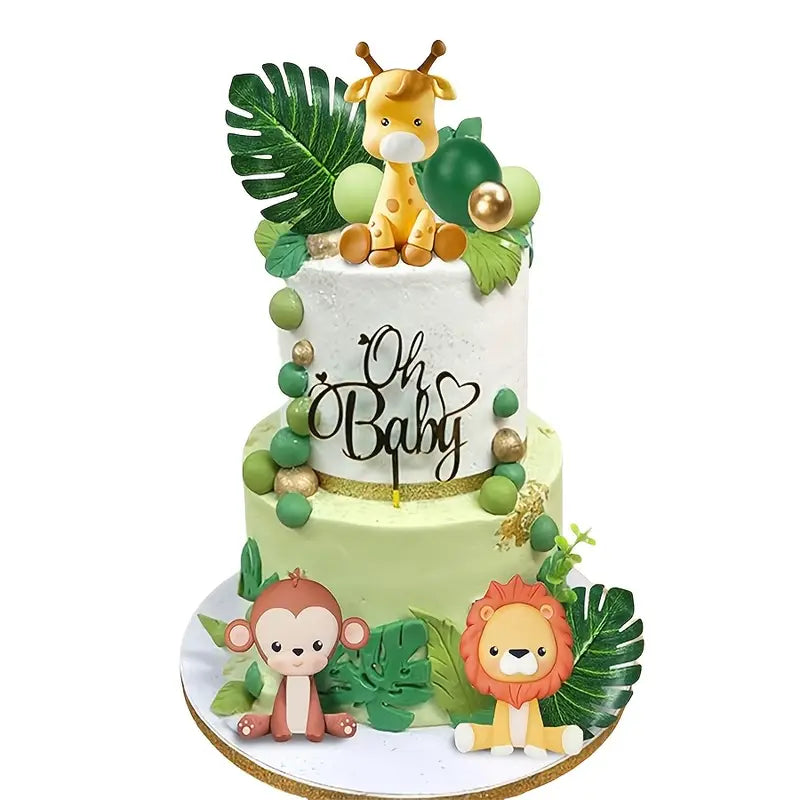 19PC Jungle / Wildlife Theme Cake Decorating Kit
