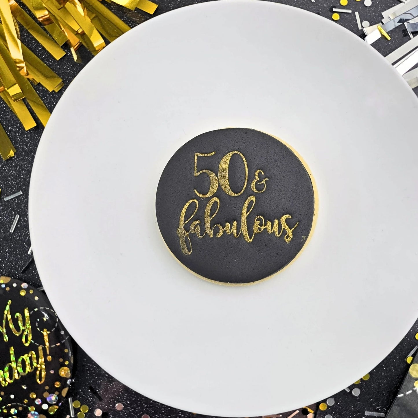 Custom Cookie Cutters Embosser - 50 & Fabulous