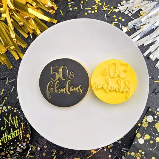 Custom Cookie Cutters Embosser - 50 & Fabulous