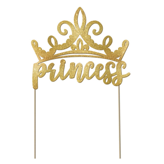 Disney Princess Once Upon A Time Glittered Cardstock Cake Topper Kit.