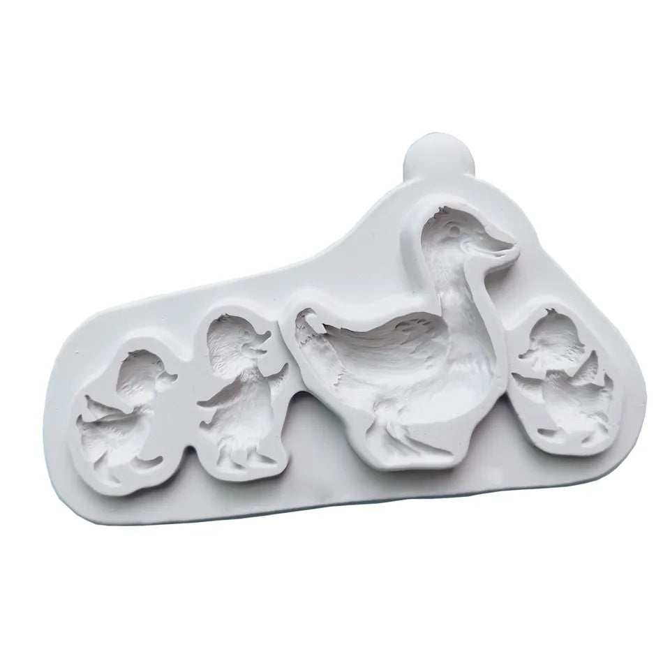 Silicone Mould - Mother Duck & Ducklings/ Goose Silicone Mould - S293