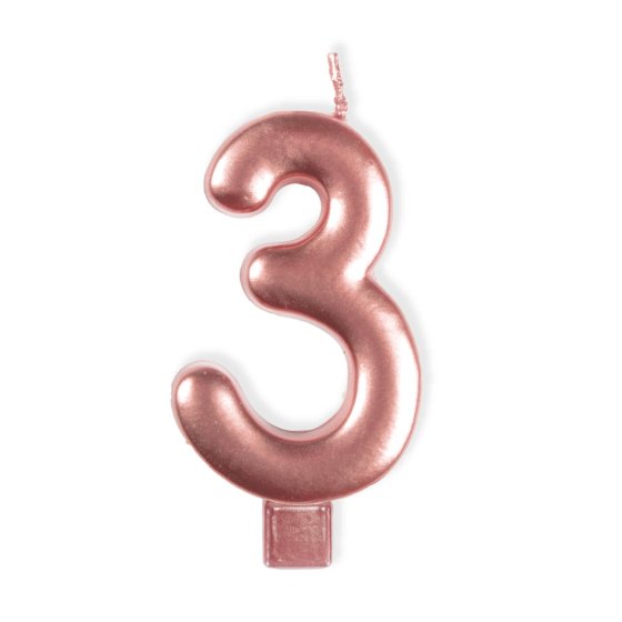 Rose Gold - Number Candle - 3