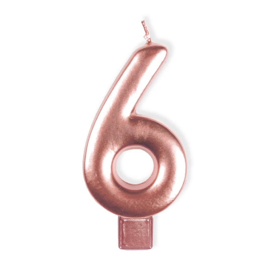Rose Gold - Number Candle - 6