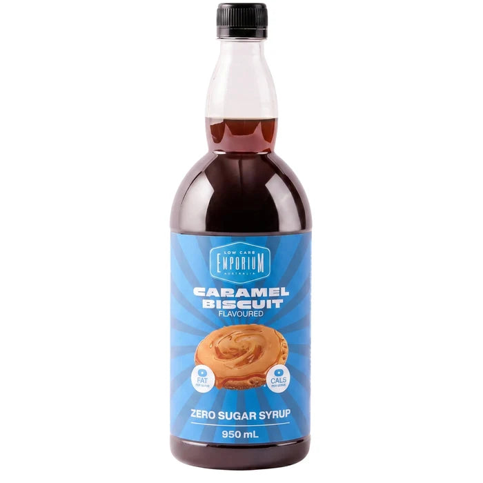 Low Carb Emporium Caramel Biscuit Flavoured Zero Sugar Coffee Syrup 950g