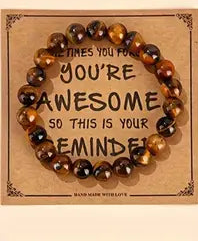 Natural Stone Beaded Bracelet- Assorted Colours