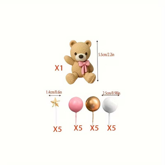 21PC Pink Bear / Ball Decorating Kit