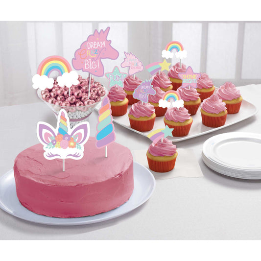 Unicorn Party Cardstock Cake Topper Kit.