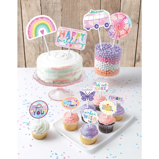 Girl-Chella Cardstock Cake Topper Kit.