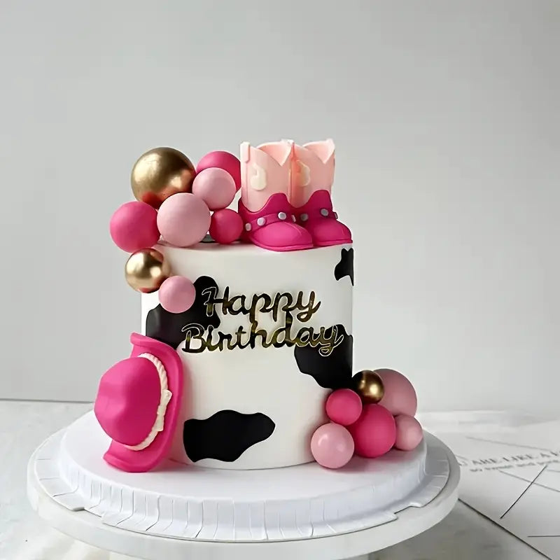 17PC Cowgirl Pink Cake Decorating Kit