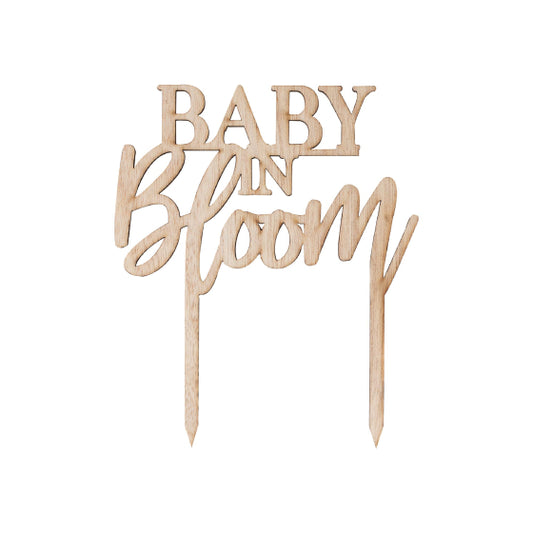 Baby in Bloom Wooden Cake Topper.