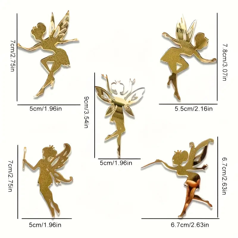 5PC Whimsical Fairy Acrylic Topper