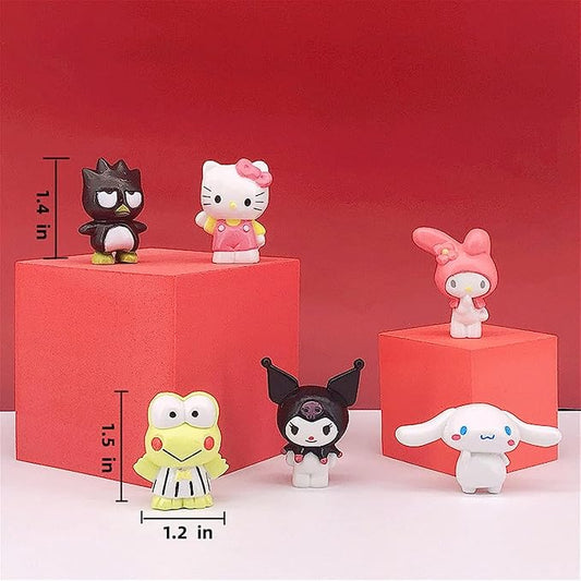 6PC Hello Kitty and Kuromi Assorted Figurines