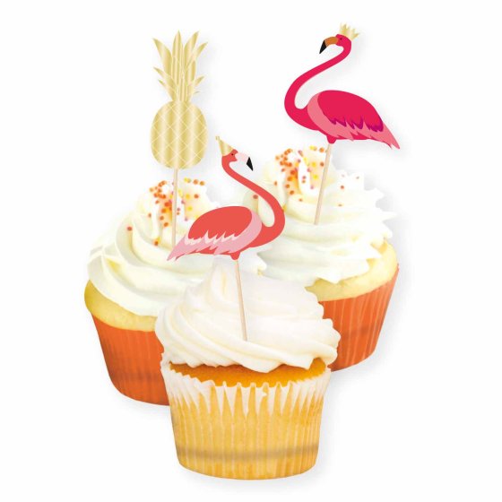Flamingo & Pineapples Cake Picks FSC.