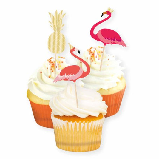 Flamingo & Pineapples Cake Picks FSC.