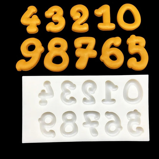 Silicone Mould - Piped Numbers - S472