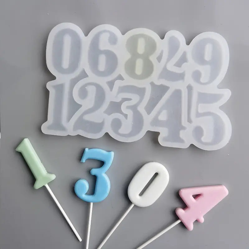 Silicone Mould - Number Lollipop - S776