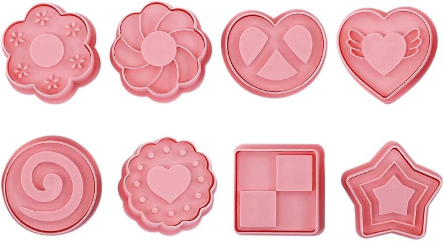 8Pc Assorted Retro Jam Biscuit Cookie Cutter Set