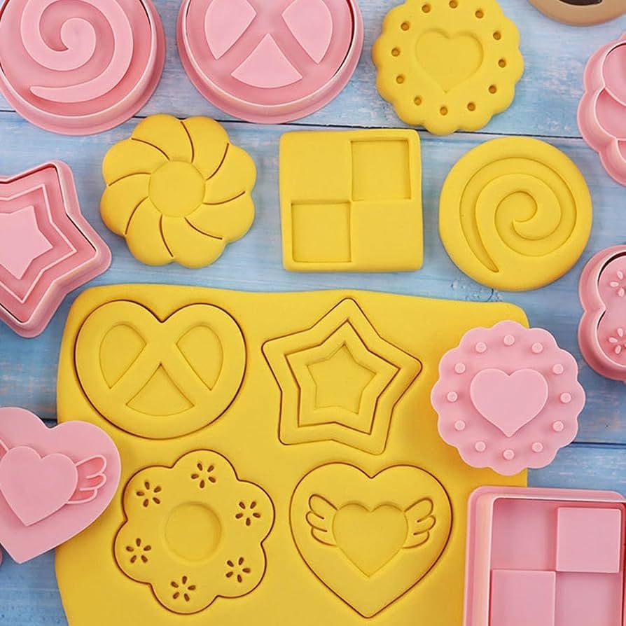 8Pc Assorted Retro Jam Biscuit Cookie Cutter Set