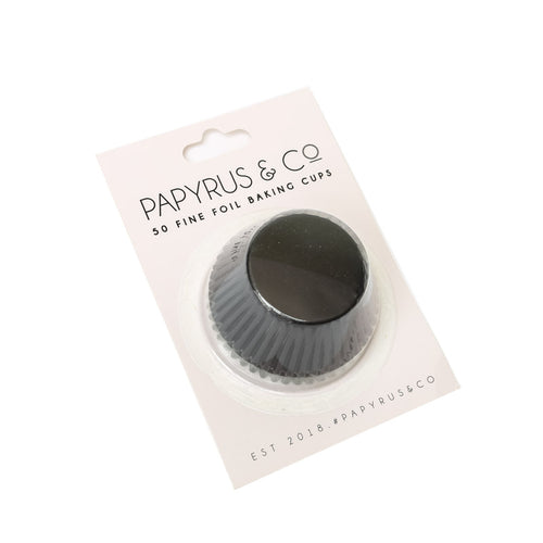 Papyrus and Co 50PK Foil Baking Cups - Black Medium 44mm