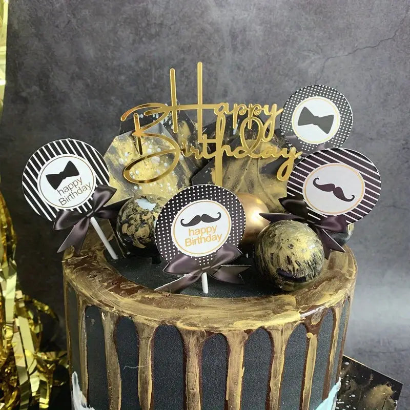 Acrylic Topper - Happy Birthday V1 - Gold