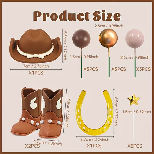 24PC Brown Cowboy Decorating Kit