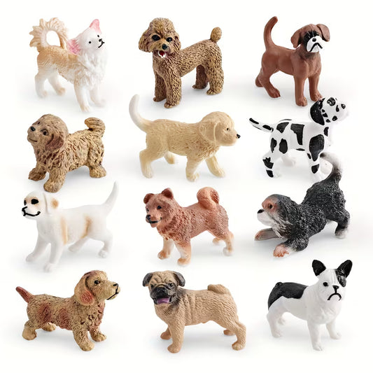 12pc - Assorted Miniature Dog Figurines