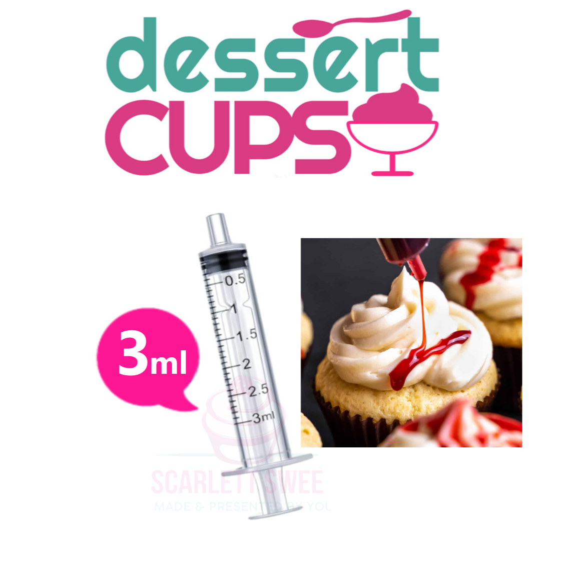 Dessert Cups - 3ML - 10Pc - Syringe