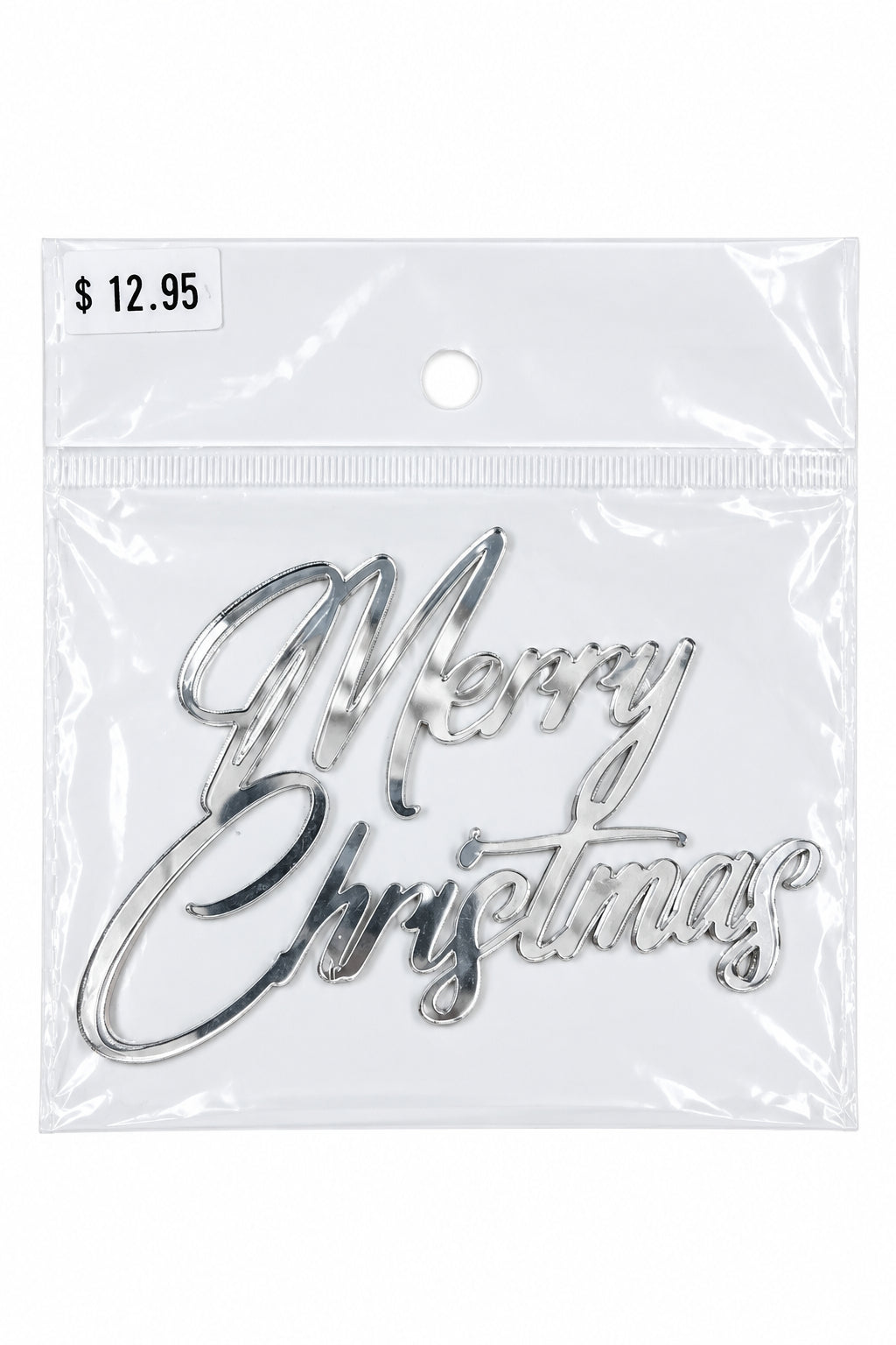 Merry Christmas Acrylic Silver Fropper