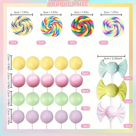 27pc CandyLand Theme Cake Decorating Kit - V2