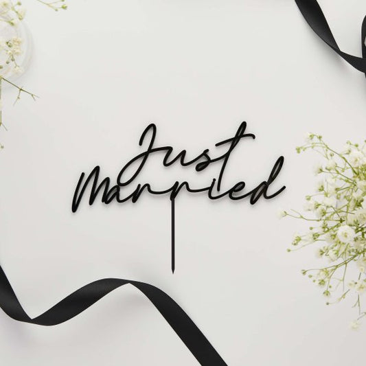 Hootyballoo - Acrylic - Just Married Cake Topper