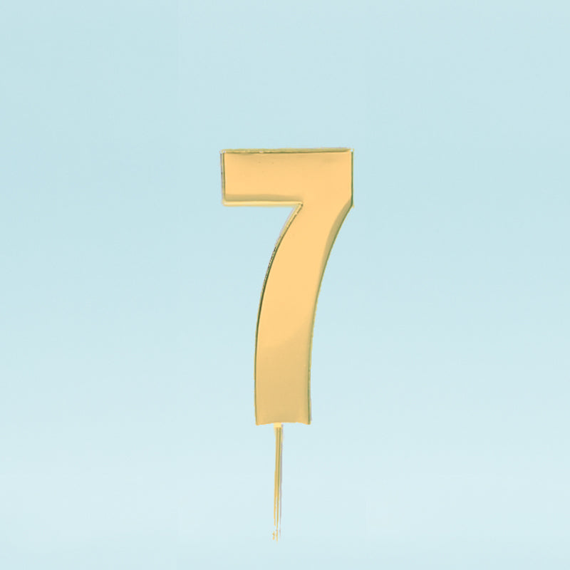 Metal Gold Number Cake Topper Bold - 7