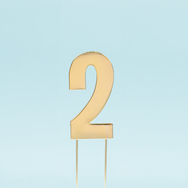 Metal Gold Number Cake Topper Bold - 2
