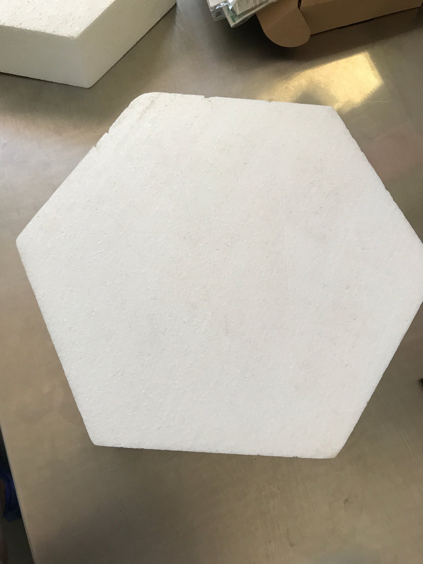 Hexagonal Styrofoam 7.5cm Tall, 30cm