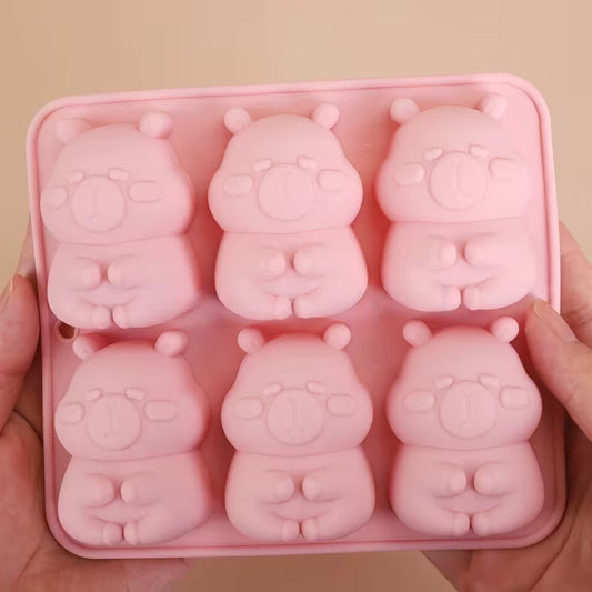1Pc - 6 Hole Capybara Silicone Mould
