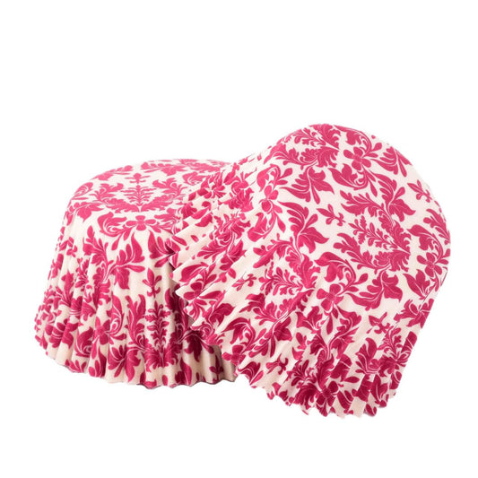 High Tea White / Pink Paper Baking Cups 100pk