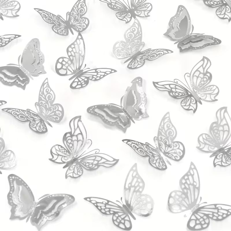 3D Butterfly Decoration 48Pk - Assorted Colours