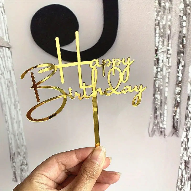Acrylic Topper - Happy Birthday V1 - Gold