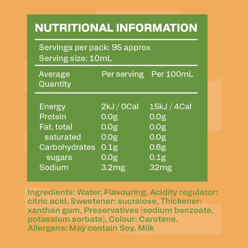 Low Carb Emporium Peach Flavoured Zero Sugar Syrup 950ml