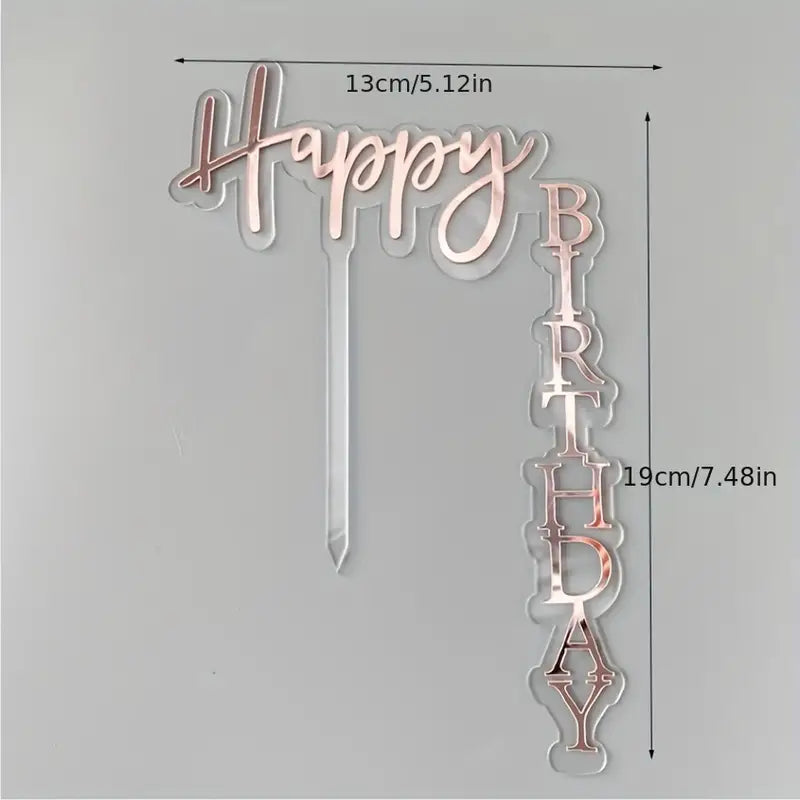 Happy Birthday Right Angle Topper - Assorted Colours.