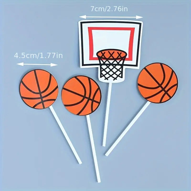 4PC Basketball Cake Topper