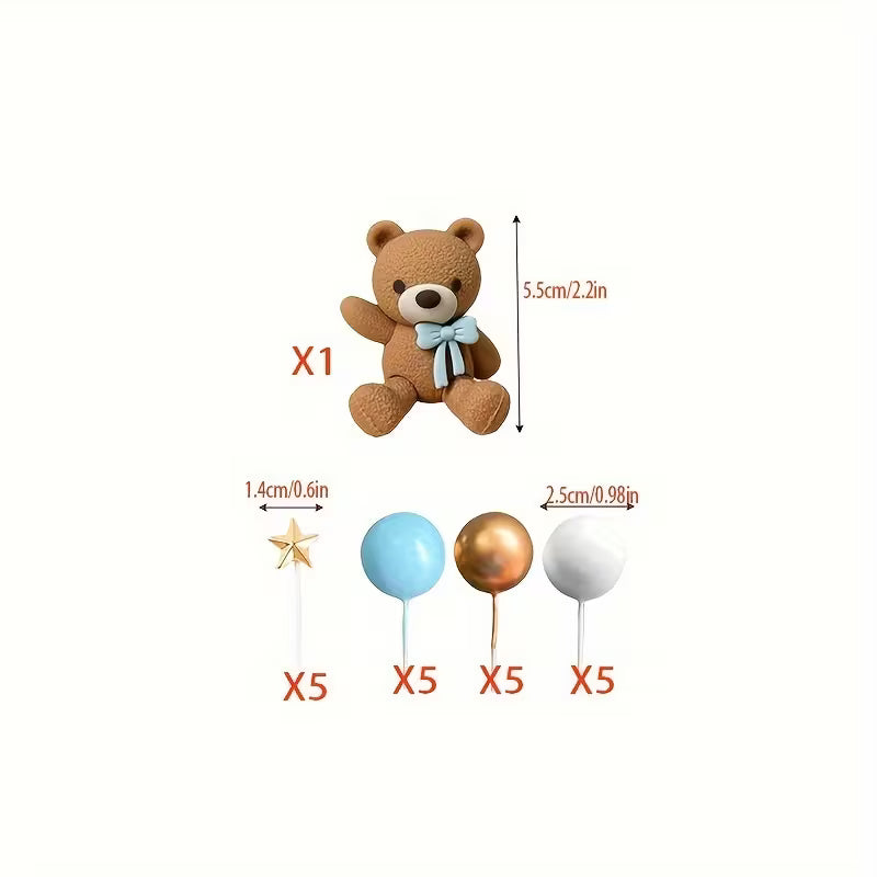 21PC Blue Bear / Ball Decorating Kit