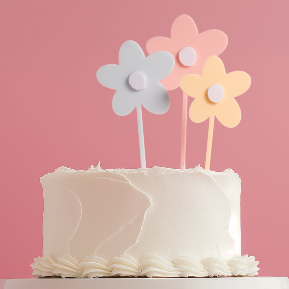 Milkshake Flowers Cake Topper - Mixed (3 Flowers).