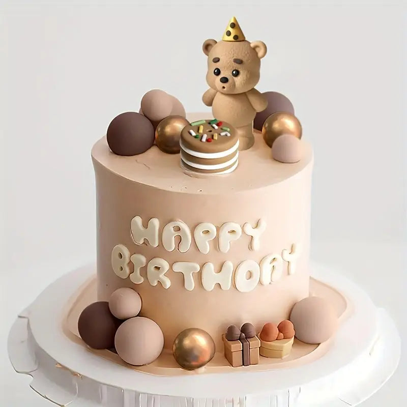 19PC Brown Bear Cake Decorating Kit