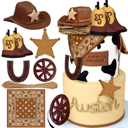 8PC Cowboy Cake Decorating Kit