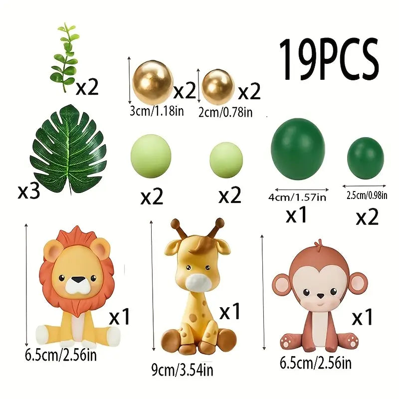 19PC Jungle / Wildlife Theme Cake Decorating Kit